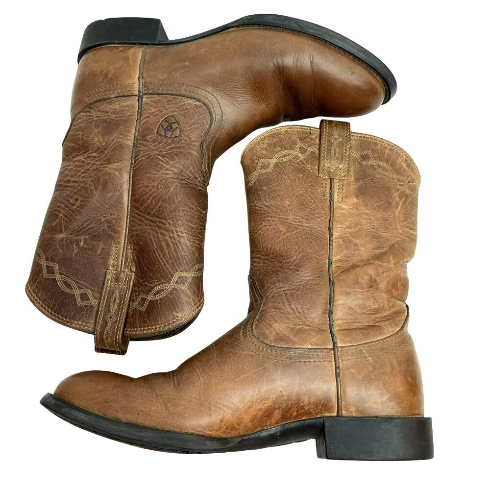 Ariat Heritage Roper Western Leather Cowboy Boots Womens 8B Brown - Picture 5 of 15